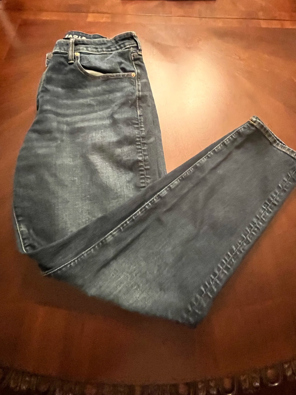 American Eagle Outfitters Men's Straight Dark Blue Jeans